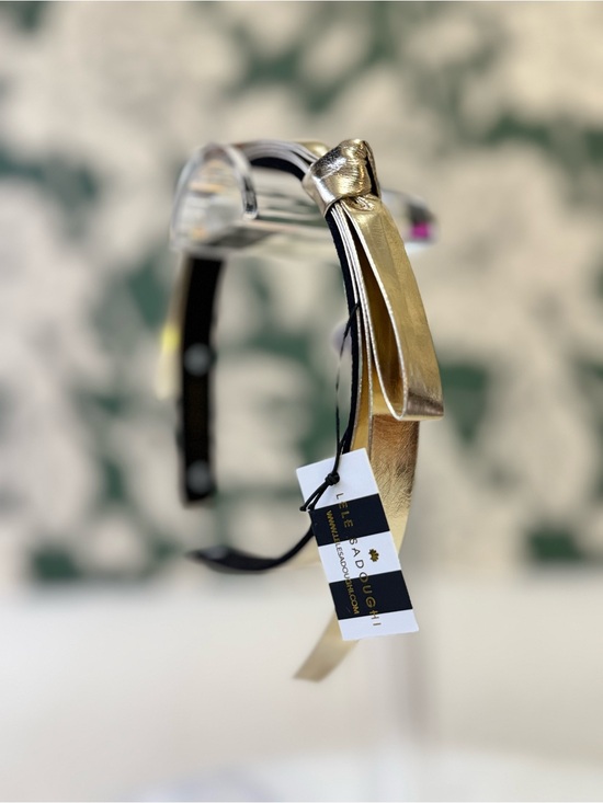 Lele Sadoughi Accessories - Lele Sadoughi Metallic Gold Slim Headband with Knot Accent NWT